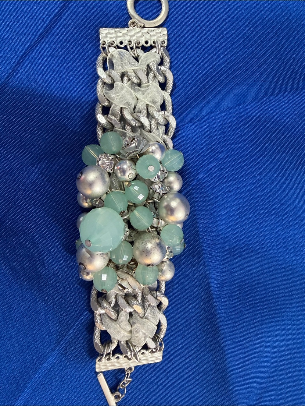 Park Lane Mint Green & Silver Statement Bracelet - Picture 6 of 6